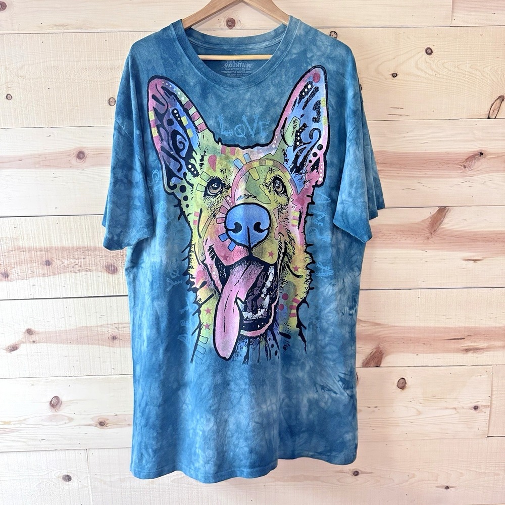 The Mountain Dean Russo German Shepherd Dog Tie Dye T Shirt 2XL